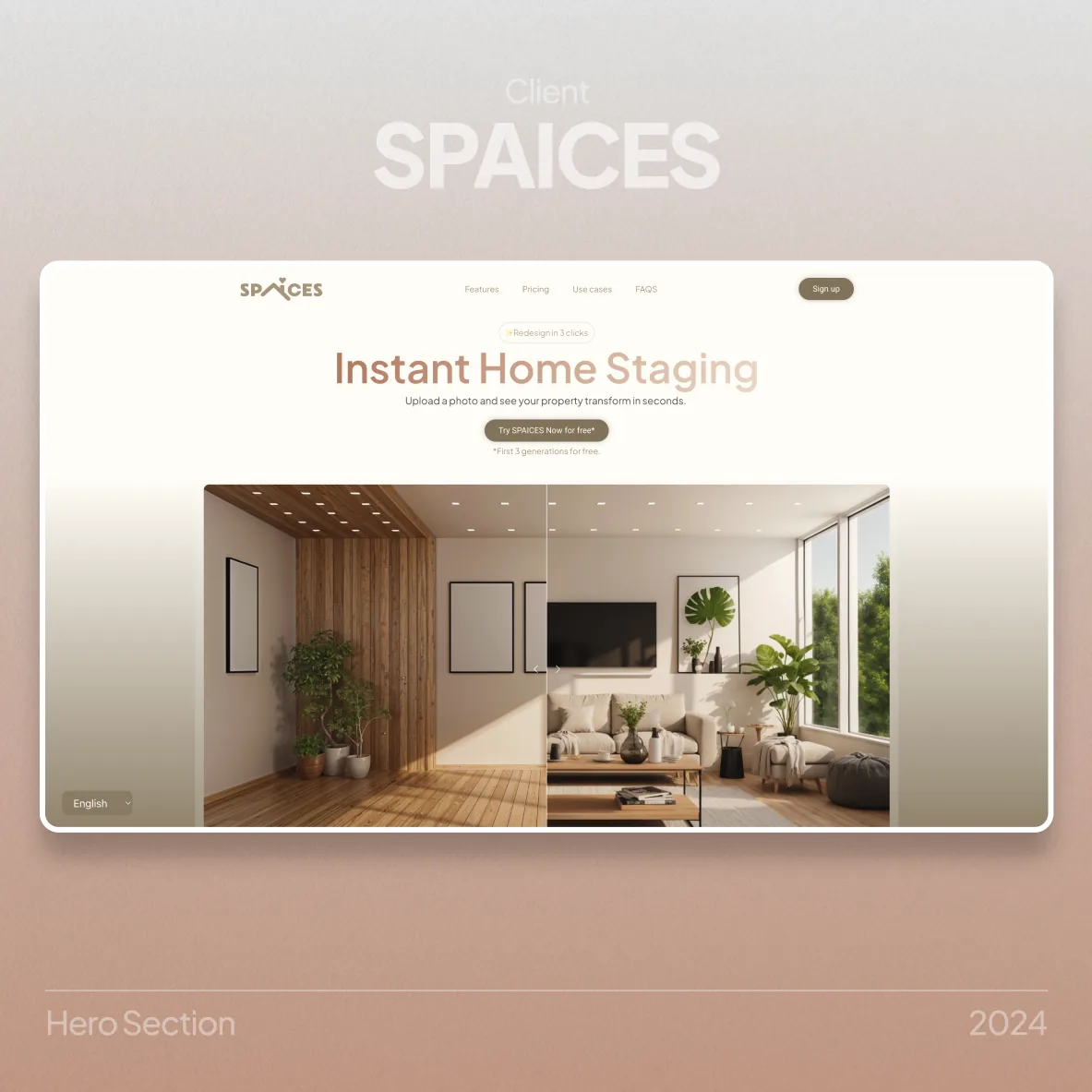 Spaices homepage hero section